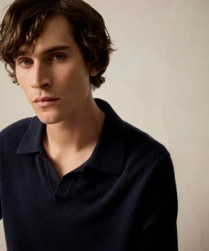 Best Todd Snyder Long-Sleeve Cashmere Montauk Polo in Navy Blue