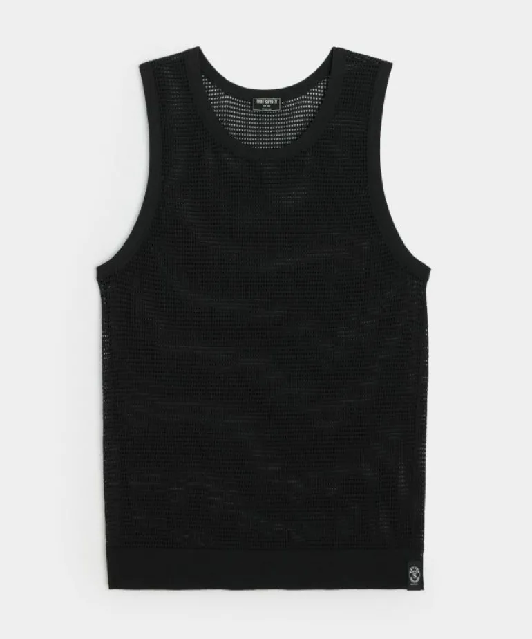 Clearance Todd Snyder Luxe Mesh Tank in Black