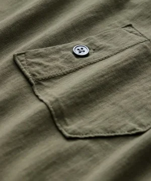Clearance Todd Snyder Made in L.A. Homespun Slub Pocket Tee in Olive Green