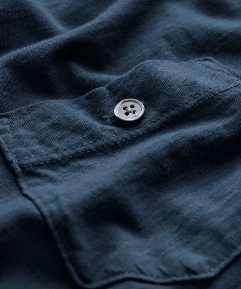 Cheap Todd Snyder Made in L.A. Homespun Slub Pocket Tee in Original Navy Blue