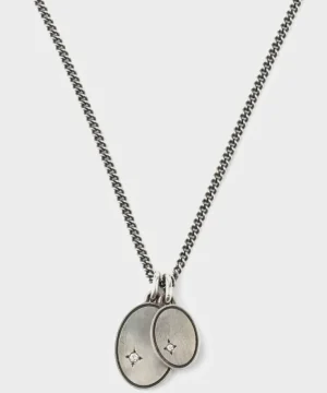 Cheap Maor The Gudo Oval Necklace Silver with White Diamonds Grey