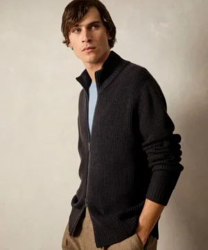 Online Todd Snyder Merino Full-Zip Sweater in Brown