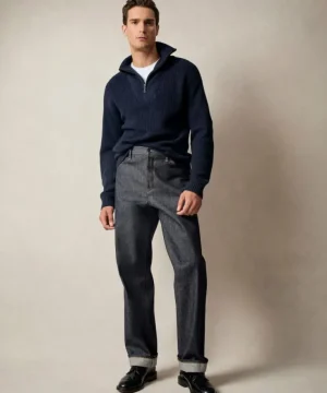 Fashion Todd Snyder Merino Half-Zip Sweater in Navy Blue