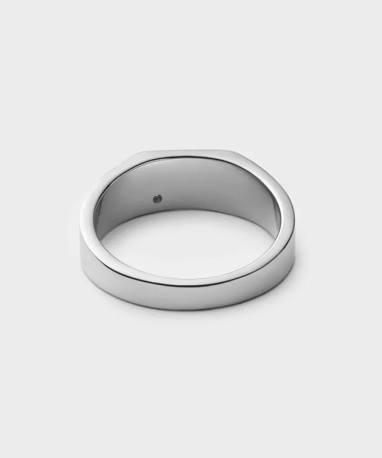 New Miansai Geo Signet Diamond Ring Diamond in Sterling Silver Black