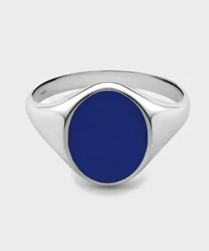 Sale Miansai Heritage Ring with Enamel, Sterling Silver Blue