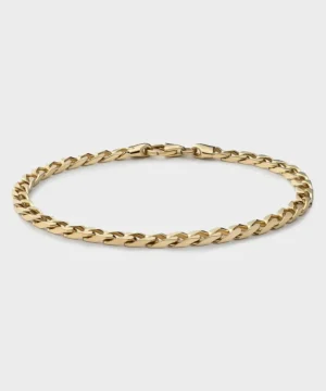 New Miansai 4mm Cuban Chain Bracelet in Gold Vermeil Black