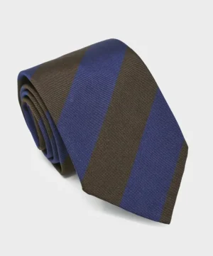Best Sale Todd Snyder Navy Olive Block Stripe Tie Blue