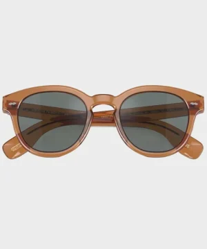 Cheap Oliver Peoples Cary Grant Sun 48 Carob With Regal Blue Lens Red
