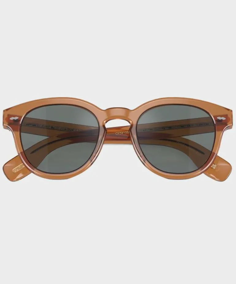 Cheap Oliver Peoples Cary Grant Sun 48 Carob With Regal Blue Lens Red