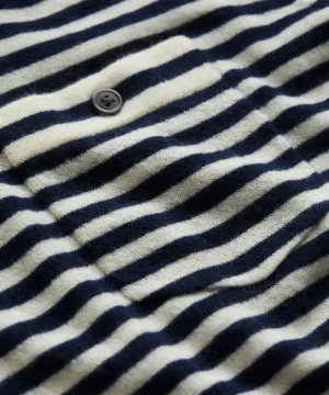 Store Todd Snyder Premium Cashmere Pocket Tee in Navy Stripe Blue