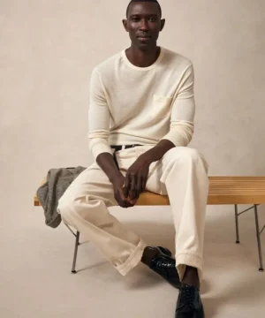 Best Todd Snyder Premium Cashmere Pocket Tee in Bisque White