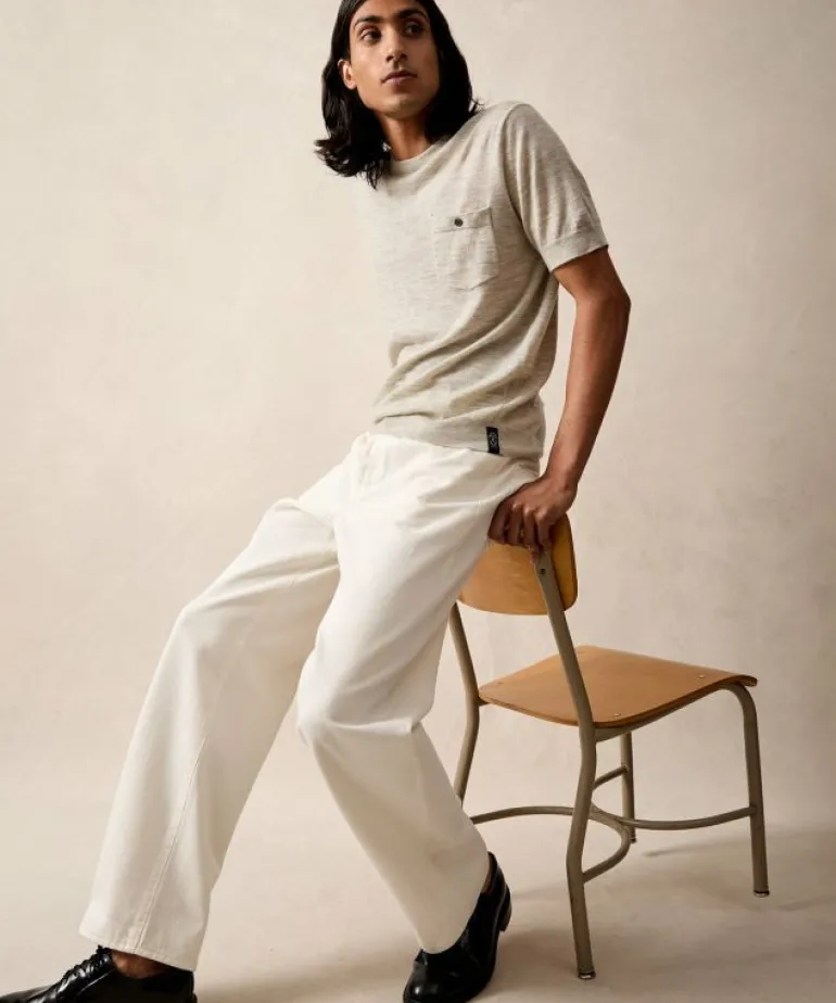 Best Todd Snyder Premium Cashmere Pocket Tee in Graystone Grey