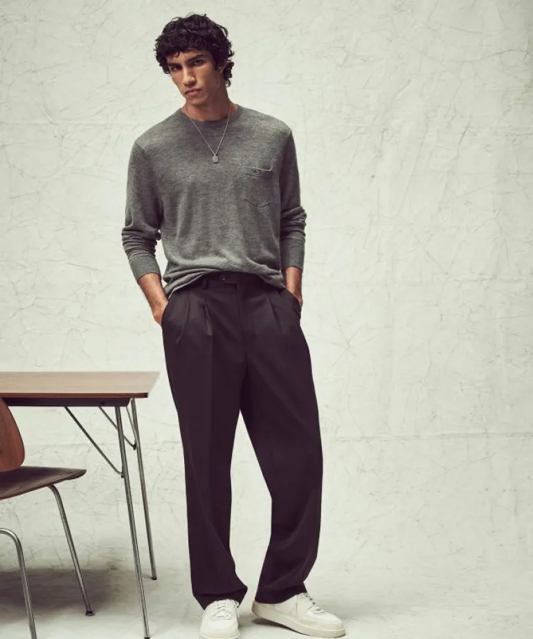 Best Sale Todd Snyder Premium Cashmere Pocket Tee in Oxford Grey