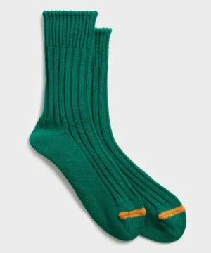 Outlet RoToTo Chunky Ribbed Crew Sock in Green