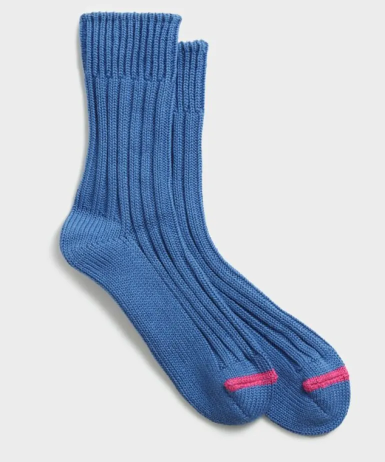 Flash Sale RoToTo Chunky Ribbed Crew Sock in Blue