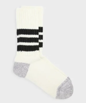 Sale RoToTo Coarse Old School Crew Sock in Black