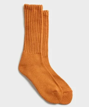 Online RoToTo Loose Pile Crew Sock in Orange