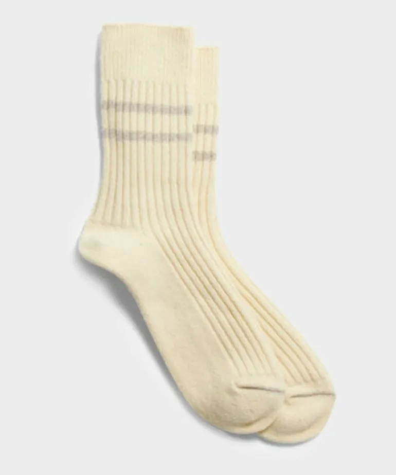 Discount RoToTo Special Trio Socks in Off / Grey White