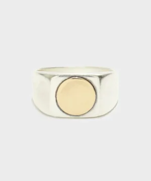 Discount Scosha Geometric Signet in Silver and Gold Yellow