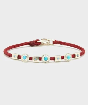 Outlet Scosha Totem Rope Bracelet With Turquoise Red