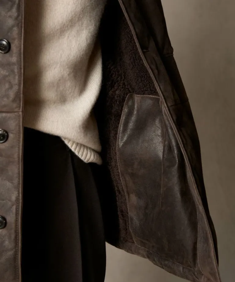 Store Todd Snyder Shearling Chore Jacket in Brown