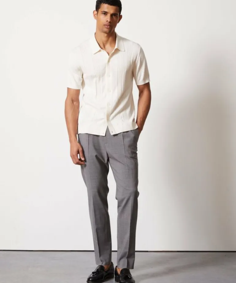 Cheap Todd Snyder Silk Cotton Ribbed Full Placket Polo in Bisque White