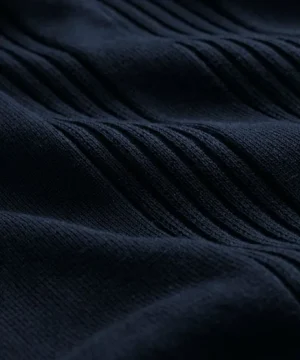Clearance Todd Snyder Silk Cotton Ribbed Polo in Navy Blue