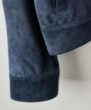 Clearance Todd Snyder Slim Fit Italian Suede Jacket in Navy Blue