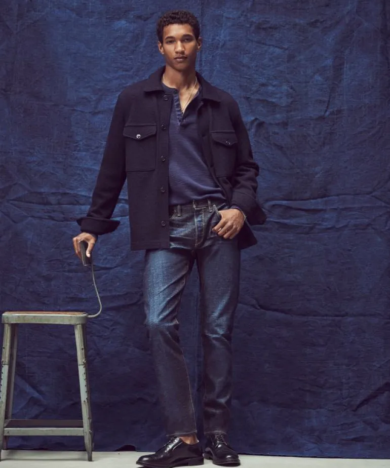 Sale Todd Snyder Slim Japanese Selvedge Stretch Jean in Dark Indigo Blue