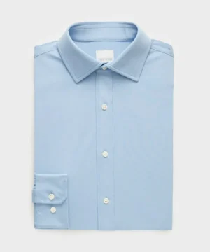 Cheap Todd Snyder Stretch Knit Spread Collar Dress Shirt in Light Blue