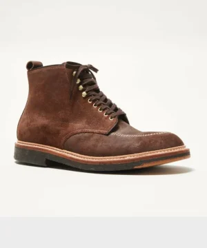 Fashion Alden Todd Snyder x Indy Boot in Tobacco Reverse Chamois Leather Brown