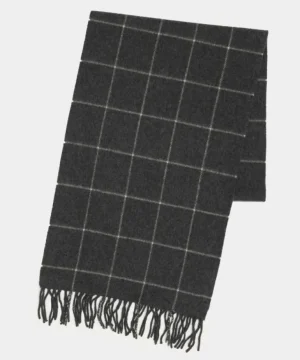 Shop Todd Snyder + Joshua Ellis Todd Snyder x Joshua Ellis Cashmere Windowpane Scarf In Steel Grey