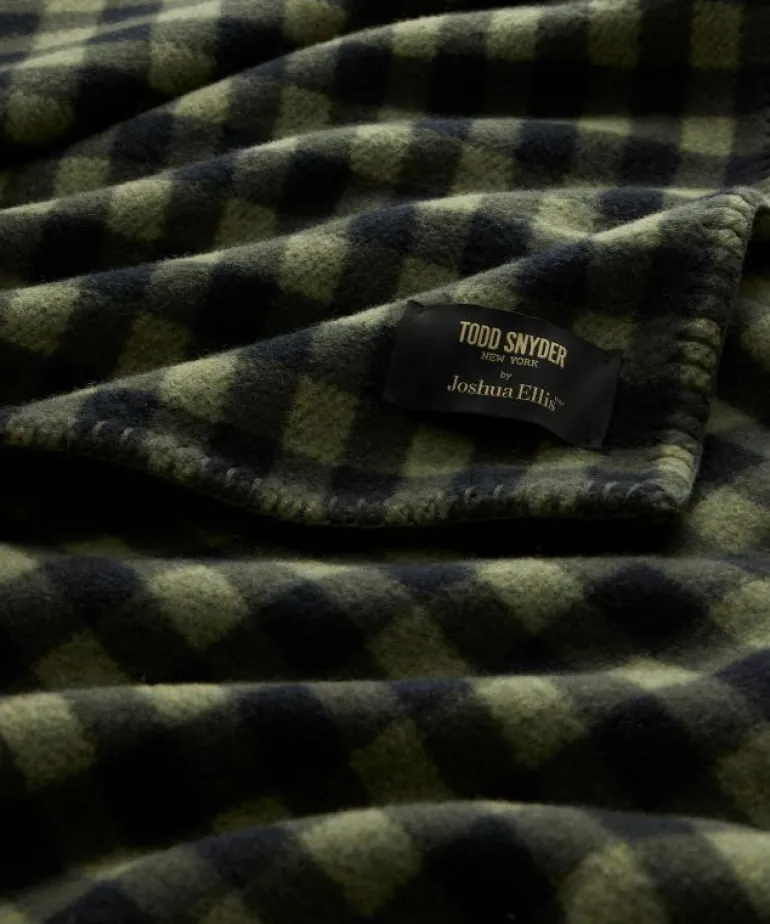 Best Sale Todd Snyder + Joshua Ellis Todd Snyder x Joshua Ellis Wool Blanket In Olive Gingham Green
