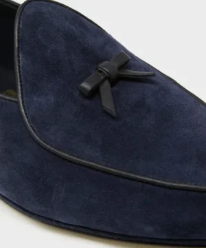 New Rubinacci Todd Snyder x Belgian Suede Loafer in Navy Blue
