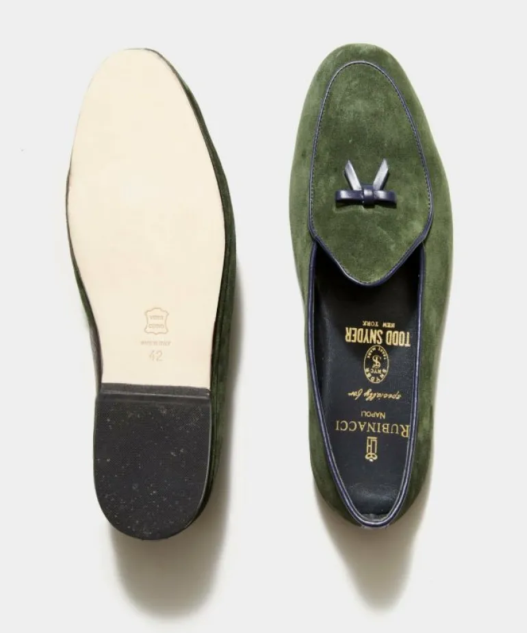 Online Rubinacci Todd Snyder x Marphy Suede Loafer in Racing Green