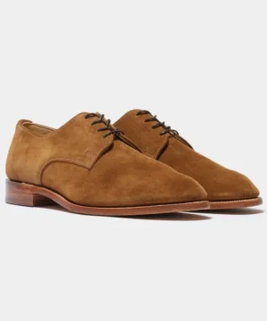 Sale Sanders Todd Snyder x Archie Unconstructed Lace-up Derby in Tobacco Suede Brown
