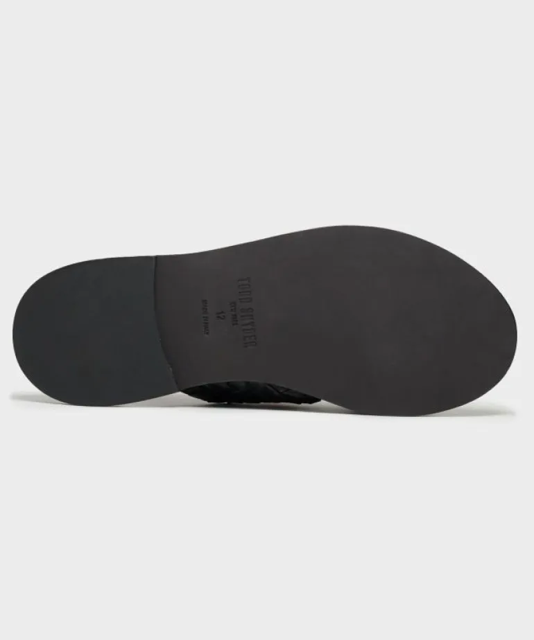 Store Todd Snyder Tuscan Leather Crossover Backstrap Sandal in Black