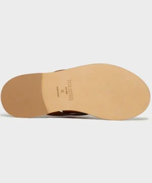 Cheap Todd Snyder Tuscan Leather Thong Cross Sandal in Warm Cognac Brown