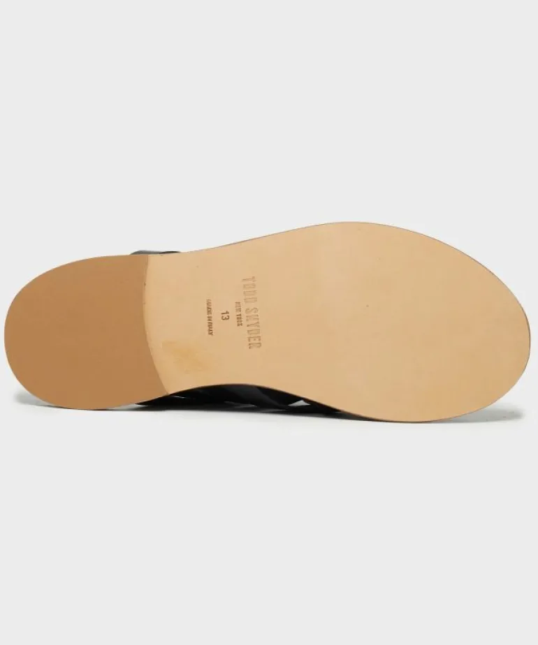 Discount Todd Snyder Tuscan Leather Woven Sandal in Black