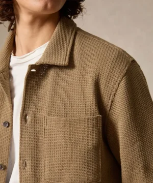Clearance Todd Snyder Waffle Full-Placket Polo in Toasted Almond Brown