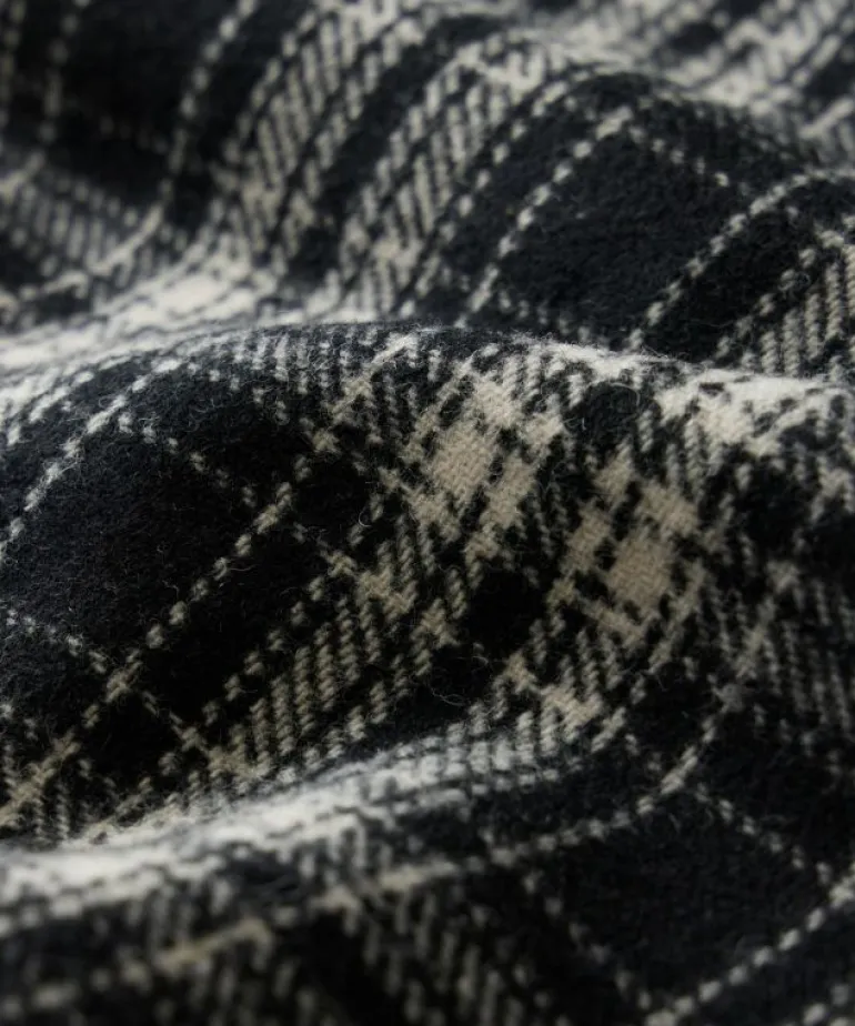 Clearance Todd Snyder Wool Plaid Utility Shirt Jacket in Black
